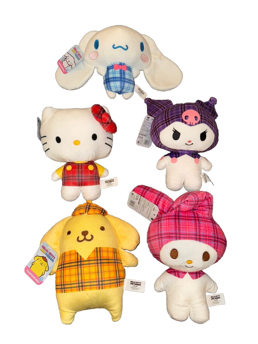 Lot Of 5 Hello Kitty And Friends CINNAMONROLL Plaid Plush NWT