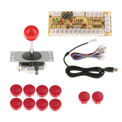 Spieler Arcade Spiel DIY Kits, USB Encoder und Joystick Tasten für PC Spiel Rot