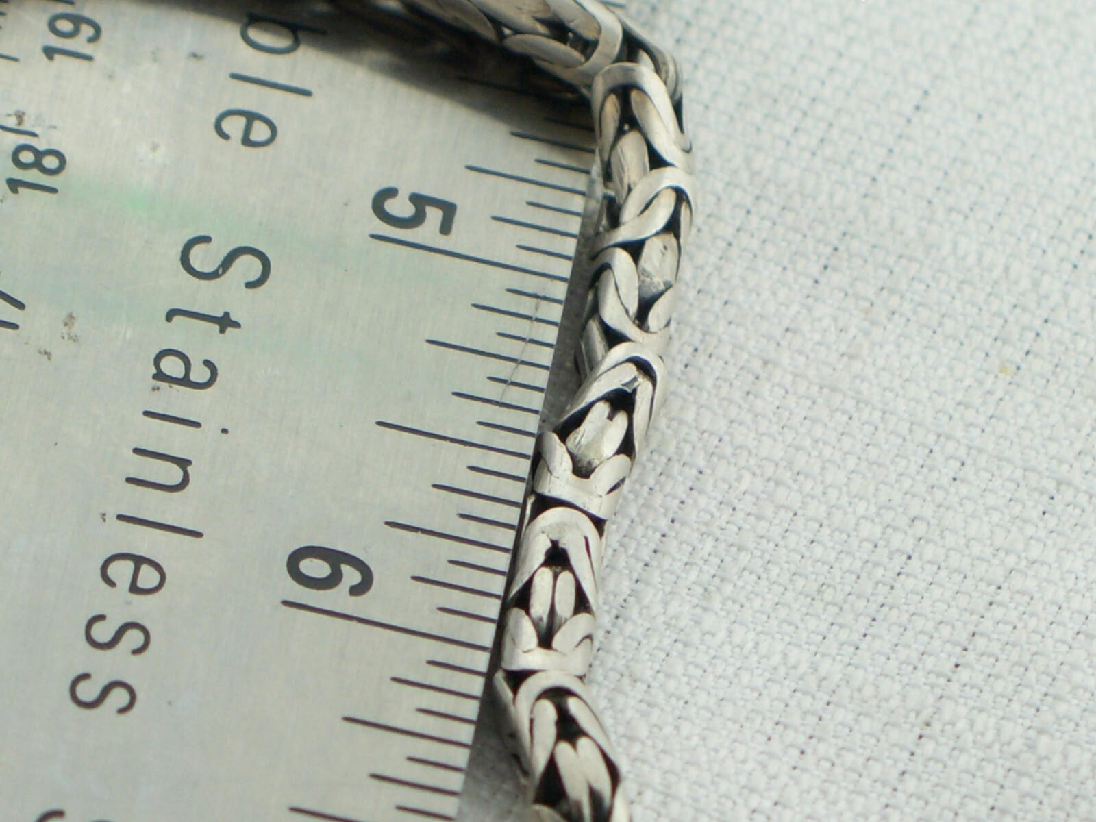 Solid Sterling Silver BALI Byzantine Cable Bracel… - image 5