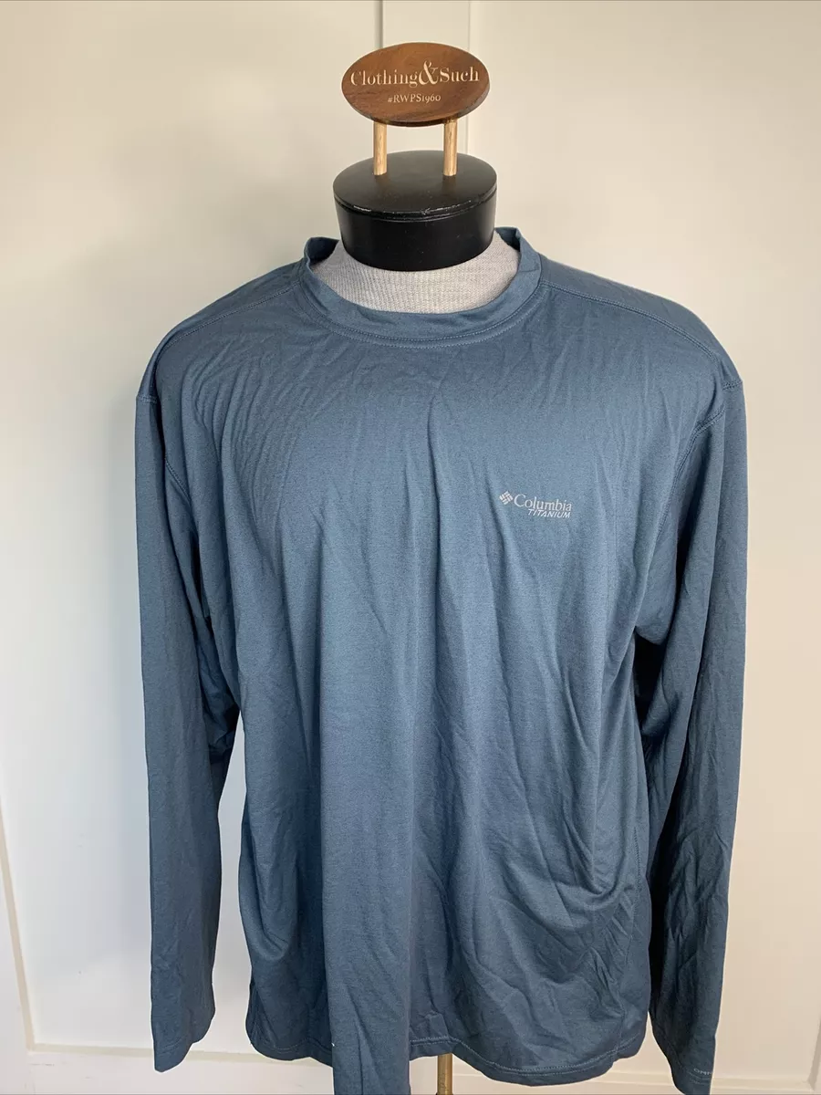 Columbia Titanium Omni Dry Mens Sz XXL Long Sleeve Shirt Blue Base Layer