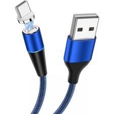 Magnetic Nylon Braided USB-A to USB-C Type-C Charge  Sync Cable