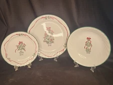 Vintage Corelle Callaway Holiday 3 Piece Place Setting Bowl Dinner & Salad Plate