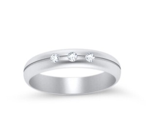 Authentic 0.45Ct Certified Lab Created Diamond Men's 3 Stone Ring 14K White Gold Plated
