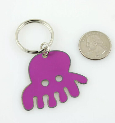 Vintage ACME Studio Shedd Aquarium  Octopus  Enamel Cloisonné Key Ring