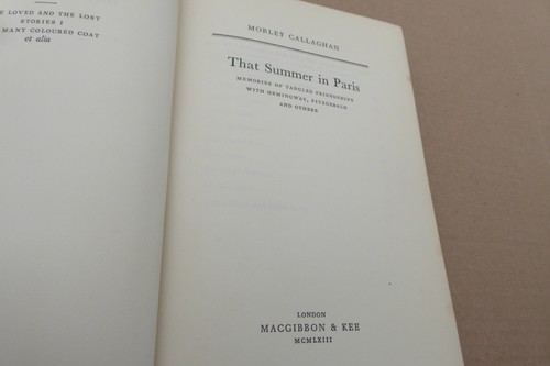 That Summer In Paris By Morley Callaghan 1963 First Edition - Picture 3 of 6