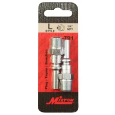 MILTON INDUSTRIES 1/4IN MALE L PLUG  2-PACK S-791