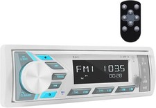 Marine Bluetooth Boat Car Multimedia Player AM FM MP3 USB Aux Remote Single