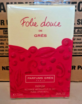 Folie Douce De Gres Perfume purse spray refill .25oz Vintage new in box