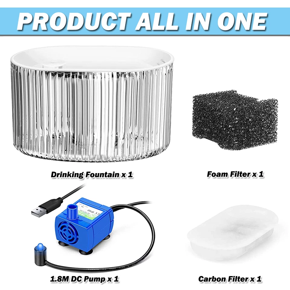 HOTSALE 1.35L/45OZ LED Pet Cat Water Fountain Automatic Drinking Water Dispenser - Image 2 of 4