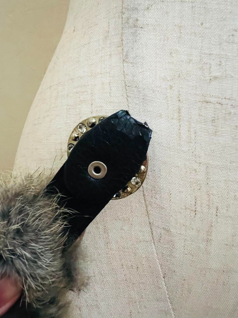 DIA d.i.a. Belt Fur Chain Butterfly Black Women's Accessories