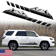 2x 68 Black Mountains Forest Graphic Car Side Body Door Vinyl Decal Stickers