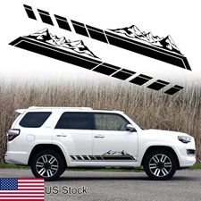 2x 68'' Black Mountains Forest Graphic Car Side Body Door Vinyl Decal Stickers
