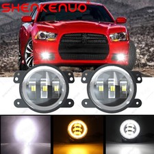 4 Inch Round Led Fog Light Whiteyellow Dual Color For Dodge Charger 2011-2014