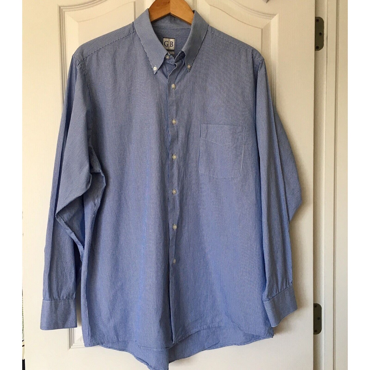 Chemise Homme Habillée Blanche Geoffrey Beene, Taille 16 1/2 34/35, Coton - Très Bon état