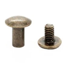 Antique Brass Binder Post 3/8" Steel Chicago Screws 10 Pack 1291-15