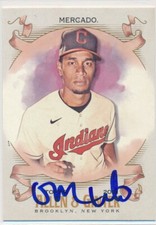 Oscar Mercado Cleveland Indians Autographed 2021 Topps Gypsy Queen Card #164