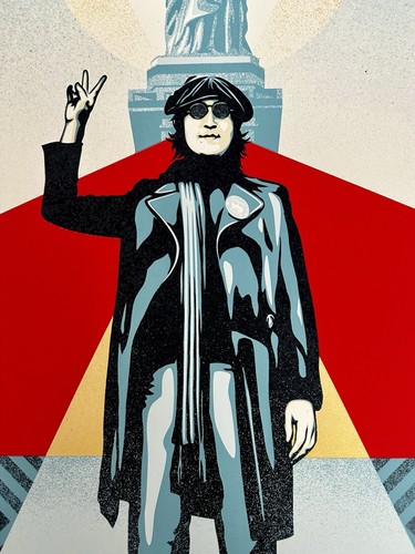 Shepard Fairey Signed/#d Set LENNON PEACE AND LIBERTY MINT Art Prints OBEY GIANT - Picture 3 of 15