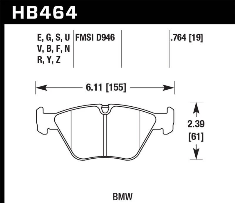 Pastillas de freno delanteras Hawk para BMW 330Ci HPS 5.0 2001-2006 Foto 4 de 4