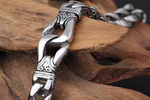 20cm Mens Motorcycle Biker Cuban Link Chain Bracelet Stainless Steel - Picture 5 of 10