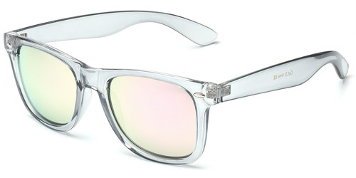 80er Jahre Retro klassische Sonnenbrille Herren Frauen durchscheinende Brille verspiegelte Gläser - Bild 16 von 17
