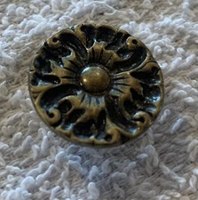 Brass Antique Hardware French Provincial MCM Flower Drawer Pull Cabinet Knob