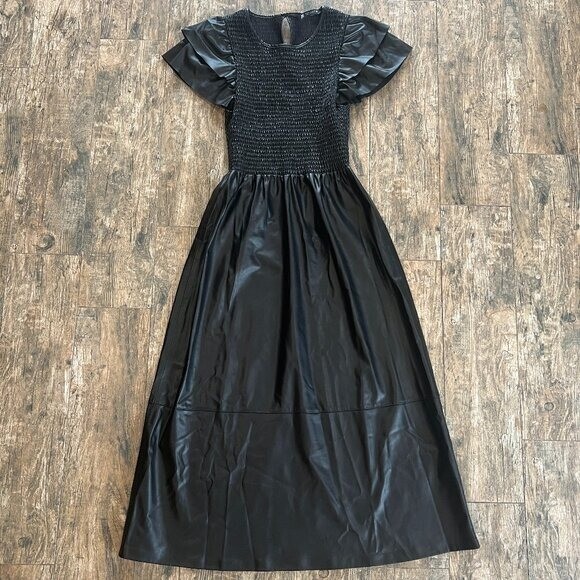 Zara Faux Leather Midi Dress Size XS | eBay Zara Faux Leather Midi Dress Size XS | eBay