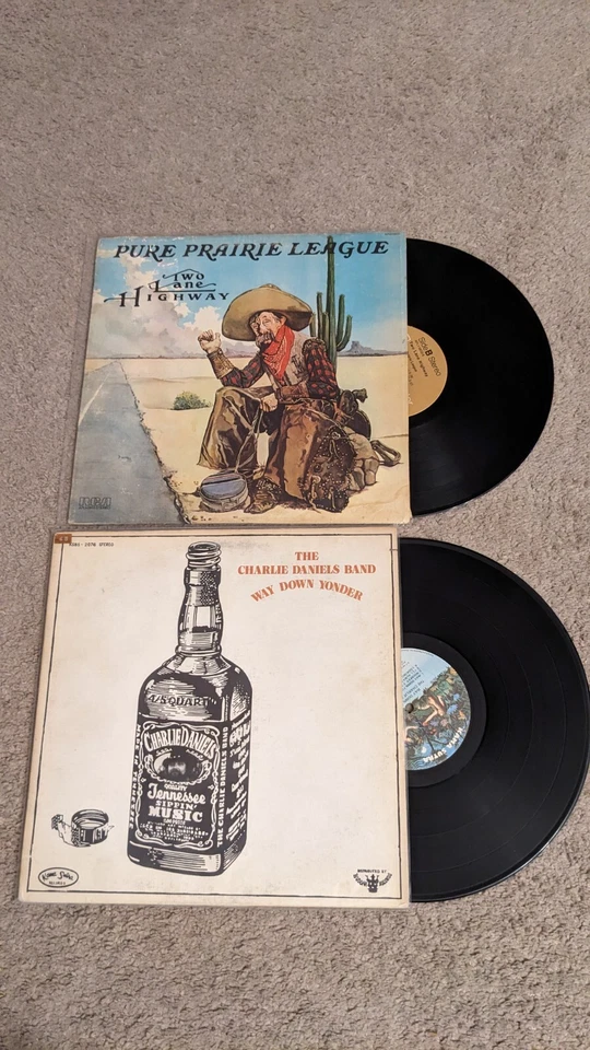 12 Country Rock Records Vinyl LPs Alabama Charlie Daniels Pure Prairie League Foto 3 de 4