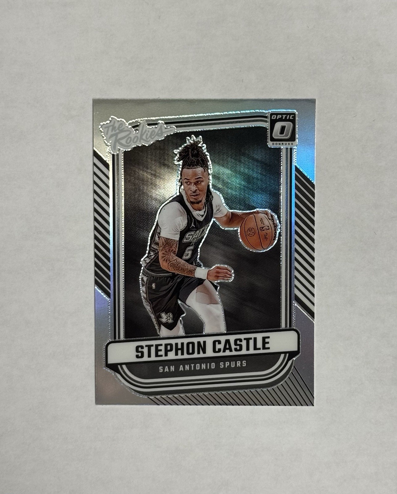 Stephon Castle 2024-25 Panini Optic #4 The Rookies Prizm Holo San Antonio Spurs