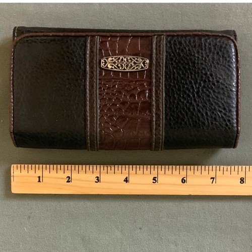 Porte-carte/porte-monnaie Brighton En Cuir Noir - Style Tri-fold Wallet Clutch Avec 3 Couleurs, Occasion