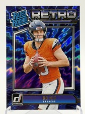 Bo Nix 2024 Panini Donruss Football Retro Rated Rookie Blue Shimmer #19