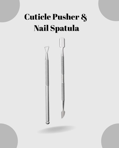 Cuticle Pusher & Nail Spatula Stainless Steel Manicure Pedicure Tool 2 in 1.