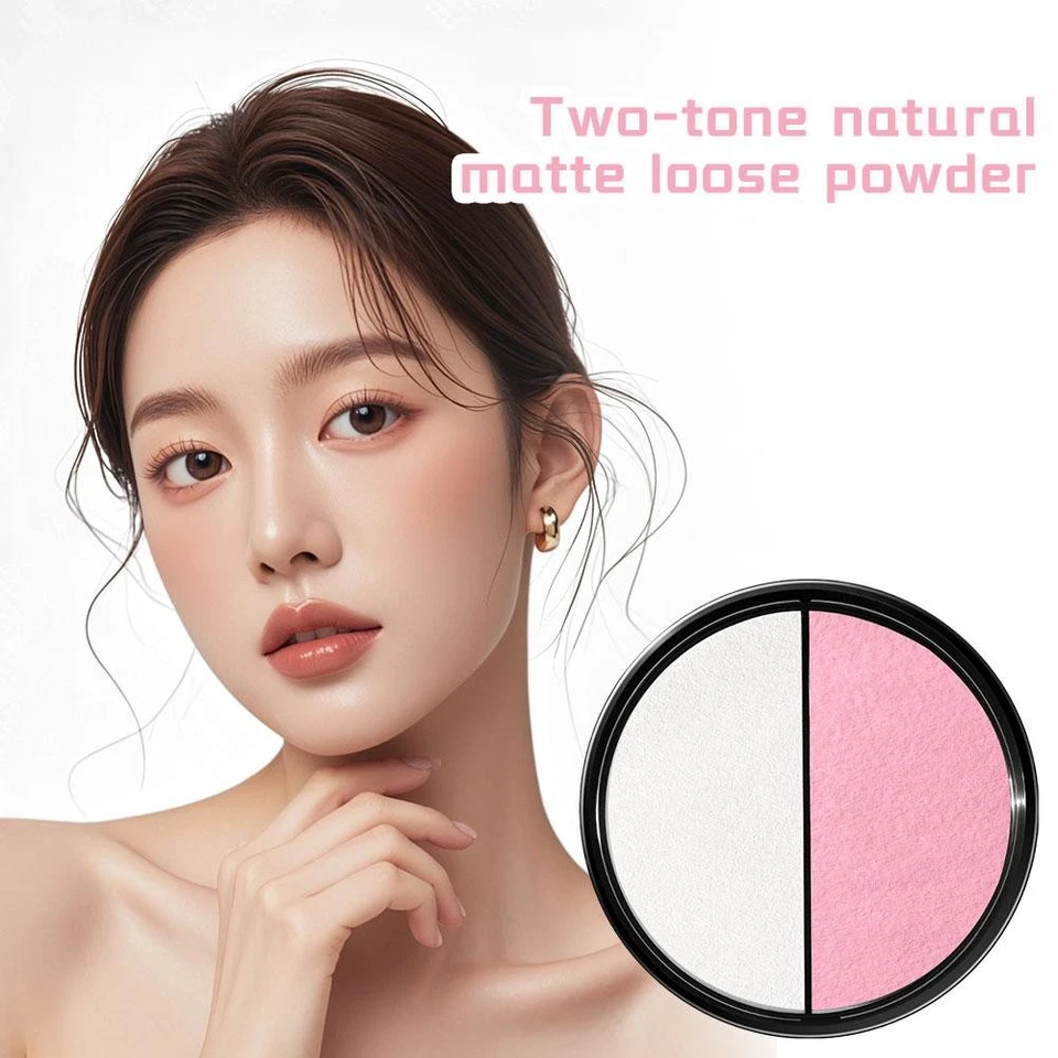 Two-tone Natural Matte Loose Powder Long Lasting High Coverage NEW - Bild 3 von 4
