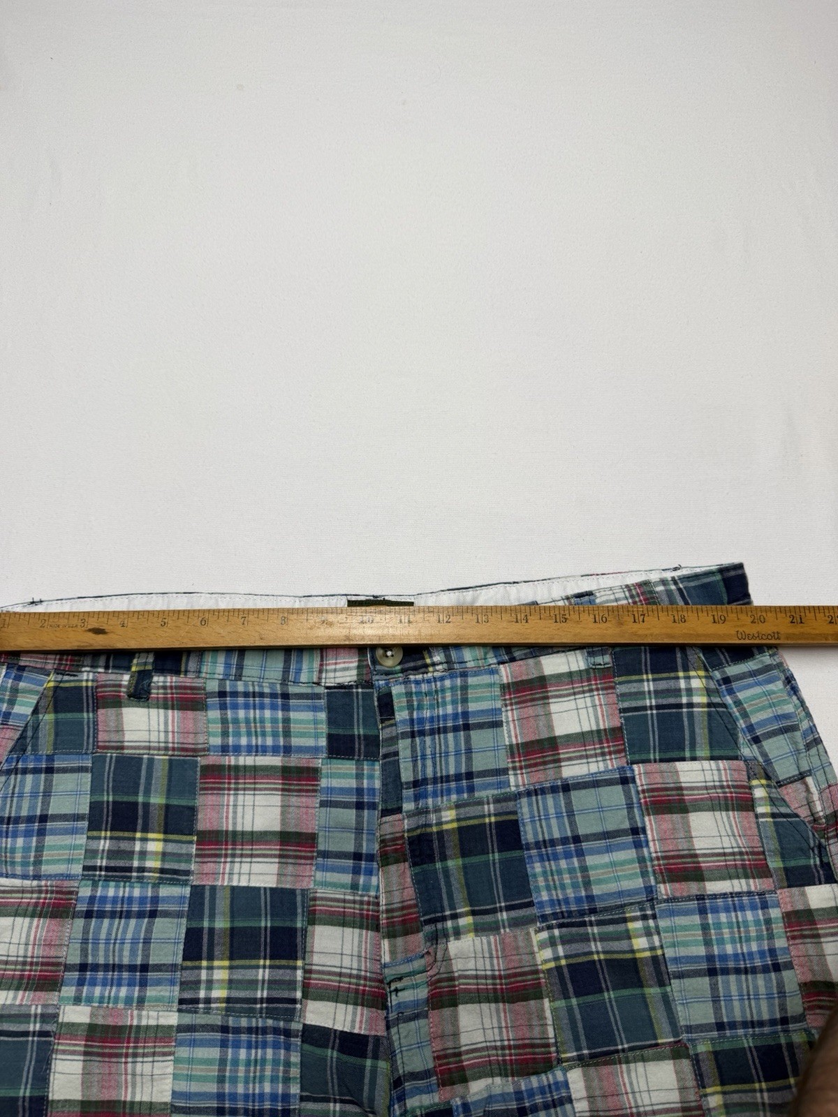 Boston Traders Madras Plaid Patchwork Shorts Mens… - image 6