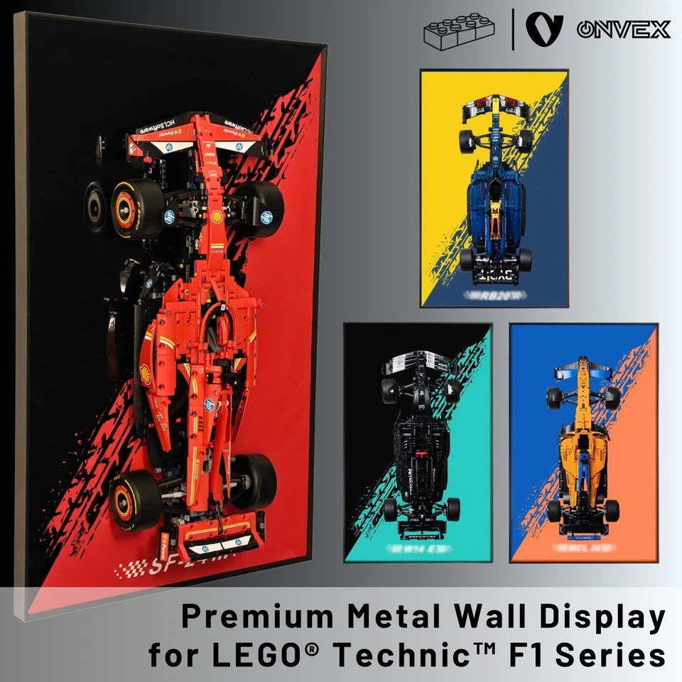 ONVEX Wall Display Frame for LEGO Technic F1 Car Ferrari Red Bull Mercedes AMG McLaren