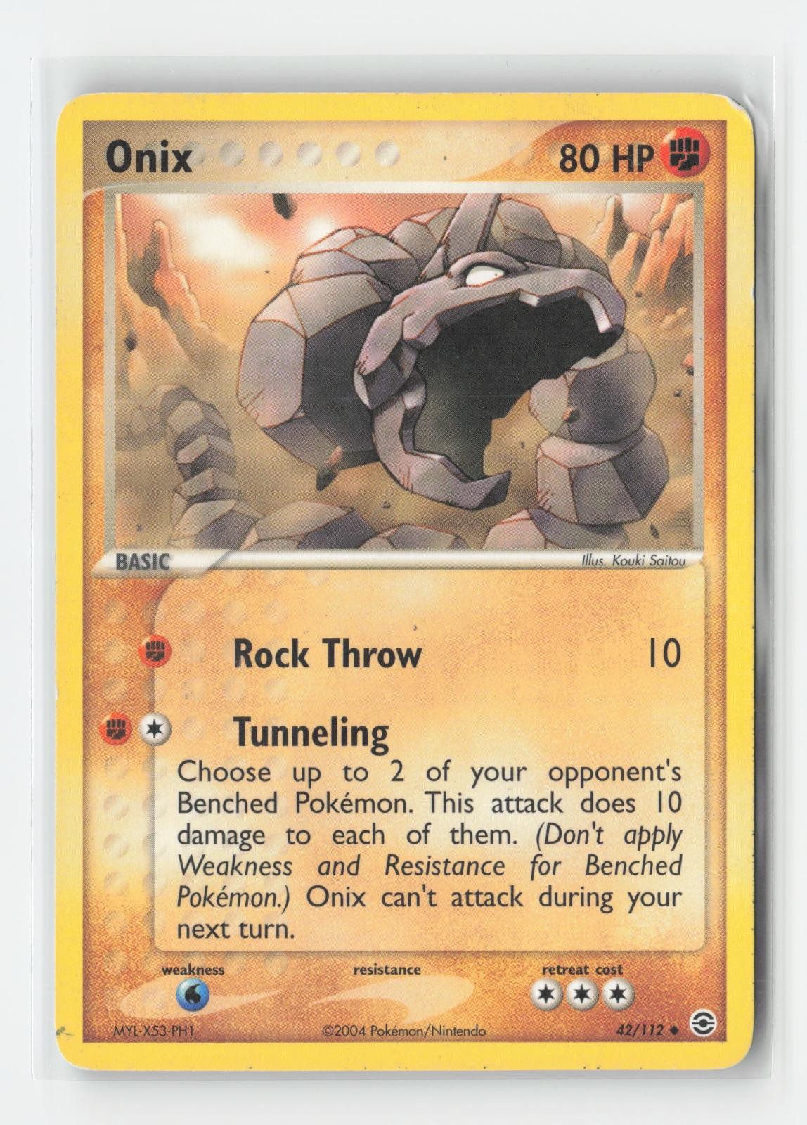 Onix 42/112 Uncommon FireRed & LeafGreen Pokemon Heavily Played