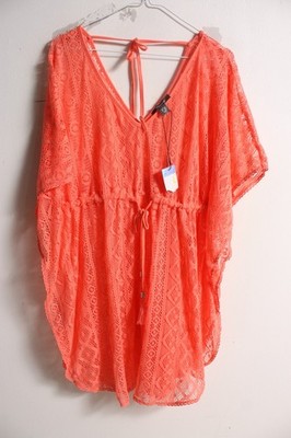 Primark Damen Spitzen Strand Overall Top Koralle - Größe Large L (C12)