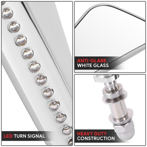 Universal Axe Naked Bike Cruiser LED Signal Irregular Shape Side Mirrors Chrome - Bild 4 von 6