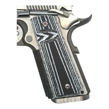 1911 Grips Full Size Ambi Safety Cut Black/White Laminate-Made In USA!