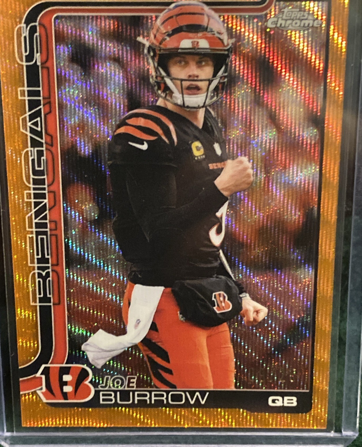 2025 Topps Chrome Joe Burrow Orange Refractor 9/25. 🔥Color And Number Match🔥