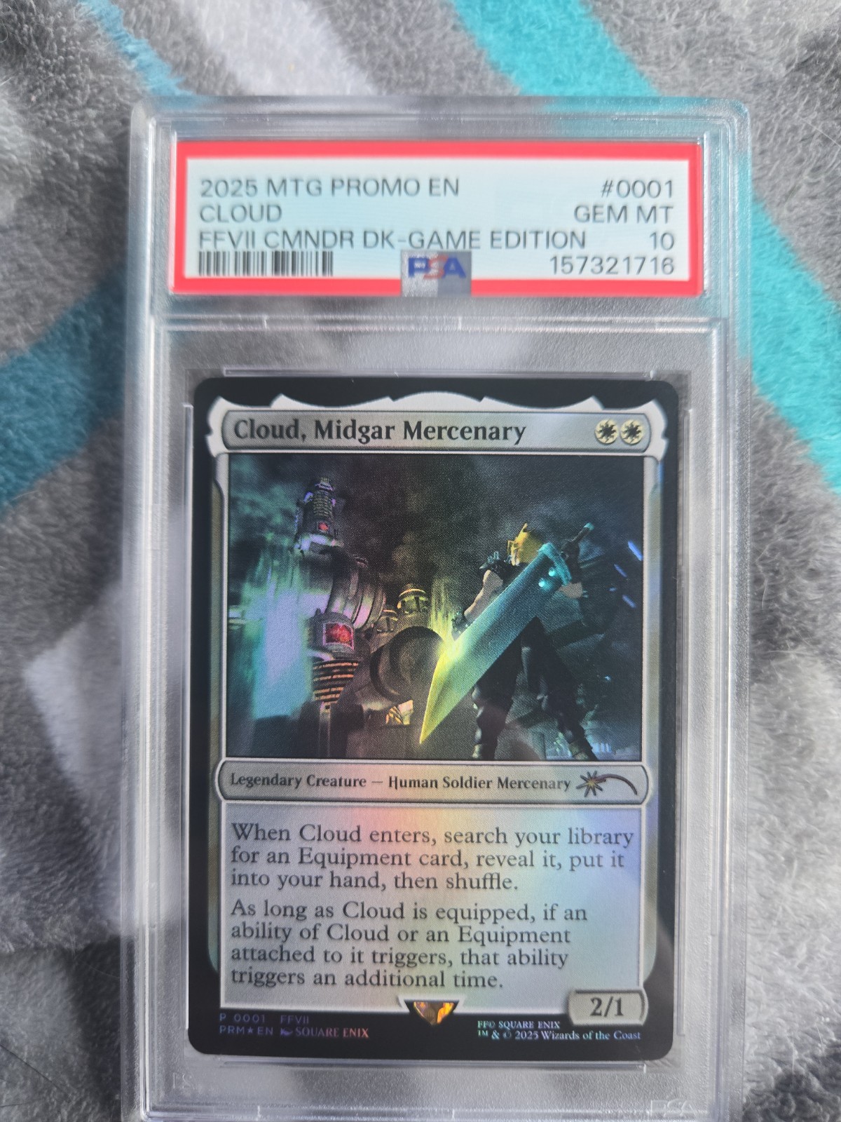 Magic the Gathering Cloud, Midgar Mercenary Surge Foil PSA 10, Final Fantasy