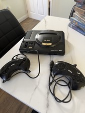 Sega Mega Drive 16-Bit Video Game Console and Controller Black