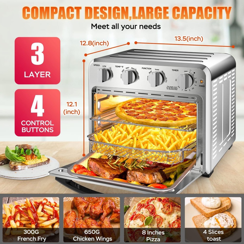 Air Fryer Toaster Oven 4 Slice Countertop Convection Oven with Airfryer Function Air Fryer Toaster Oven 4 Slice Countertop Convection Oven with Airfryer Function