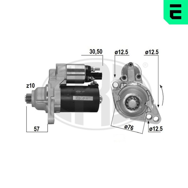 Anlasser Starter ERA 220467A FüR 2KA 2CA 2CB 2CH 2KH 2KJ Caddy VW 2KB 2CJ 1T1 3-image
