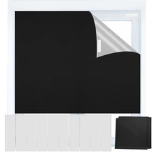 Blackout Blind Curtains, Portable 100% Blackout Shades, 78" x 59" Black Out B...