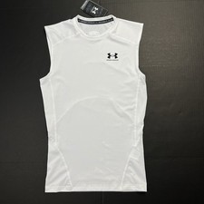 Under Armour Heatgear Compression Tank Top Sleeveless White Mens Size Medium NWT