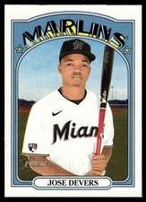 2021 TOPPS HERITAGE BASEBALL CARD JOSE DEVERS #670 RC MIAMI MARLINS 6163