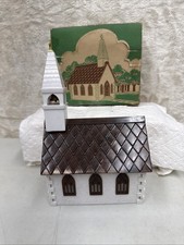 Vintage Train- O' Gauge Plasticville Church in Box with Bell -Missing Half Roof