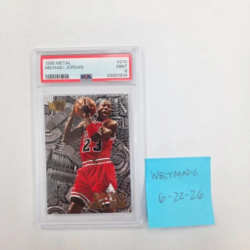 Michael Jordan 1995-96 Fleer Metal Nuts And Bolts PSA 9 Mint Card #212