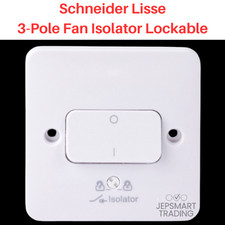 SCHNEIDER Lisse 3-Pole Fan Isolator Switch Lockable White Moulded GGBL1013 - NEW