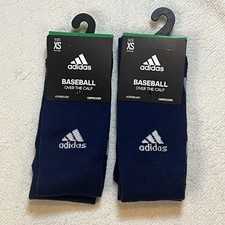 Adidas Youth Over The Calf Navy Blue Baseball Socks Size XS NWT 2 Pair